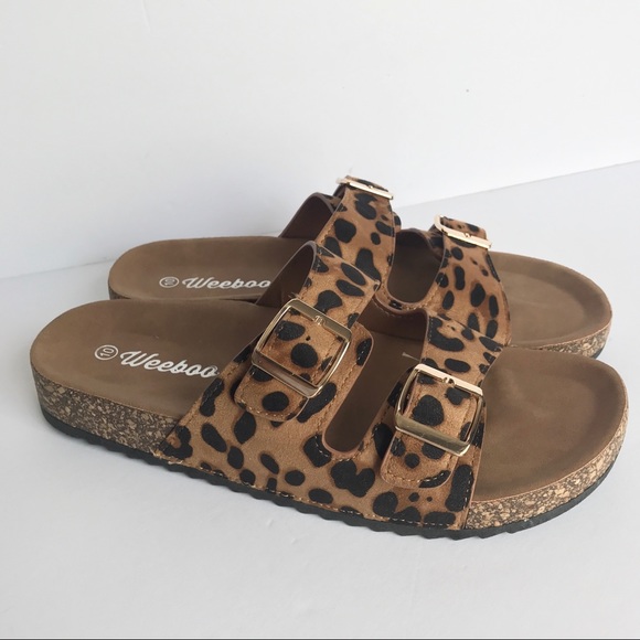 weeboo Shoes - Leopard Print Sandals Arizona Brand New!